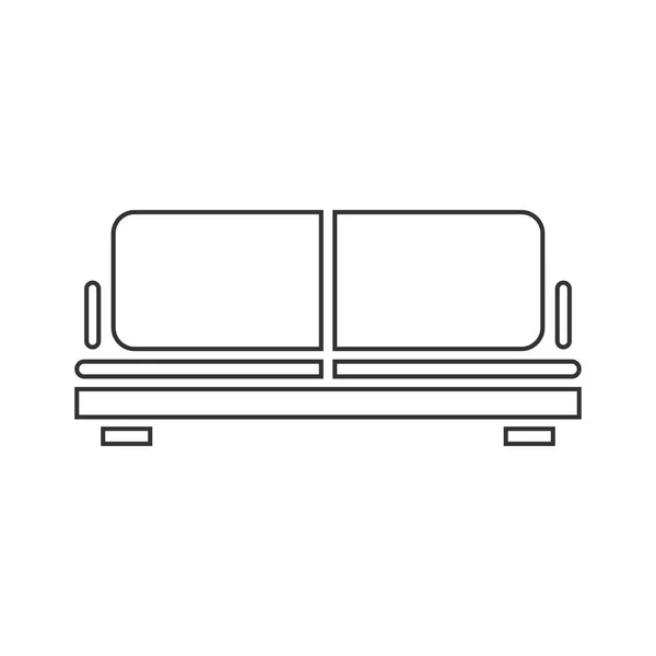 アームチェア 白い背景の黒いアイコン フラット — ストックベクタ