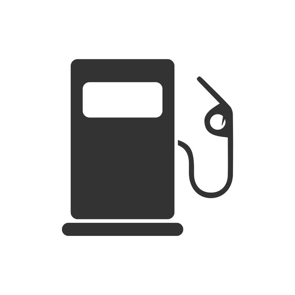 Gasolinera Icono Negro Plano Sobre Fondo Blanco — Vector de stock