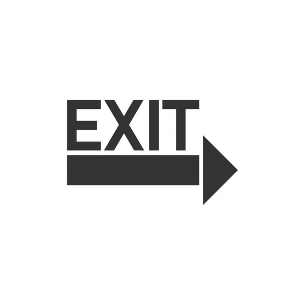 Exit Black Icon Flat White Background — Stock Vector