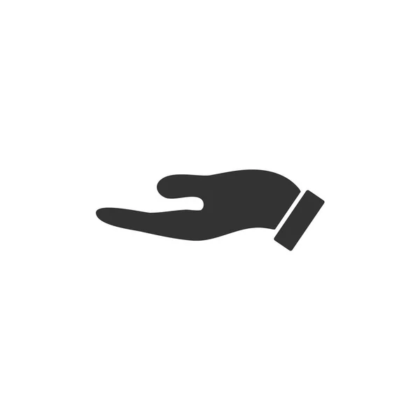 Tenant Paume Icône Noire Plat Sur Fond Blanc — Image vectorielle