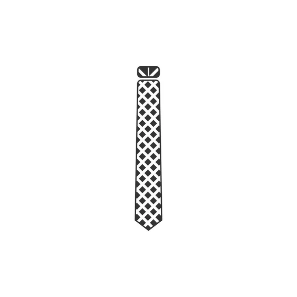Krawatte Schwarzes Symbol Flach Auf Weißem Hintergrund — Stockvektor