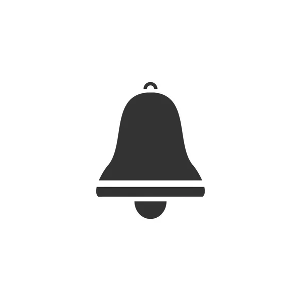 Bell Icône Noire Plat Sur Fond Blanc — Image vectorielle