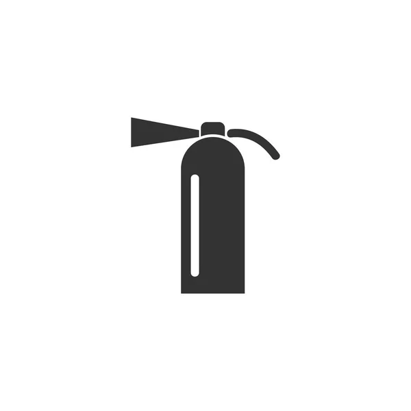 Πυροσβεστήρας Μαύρη Επίπεδη Εικόνα Άσπρο Φόντο — Διανυσματικό Αρχείο