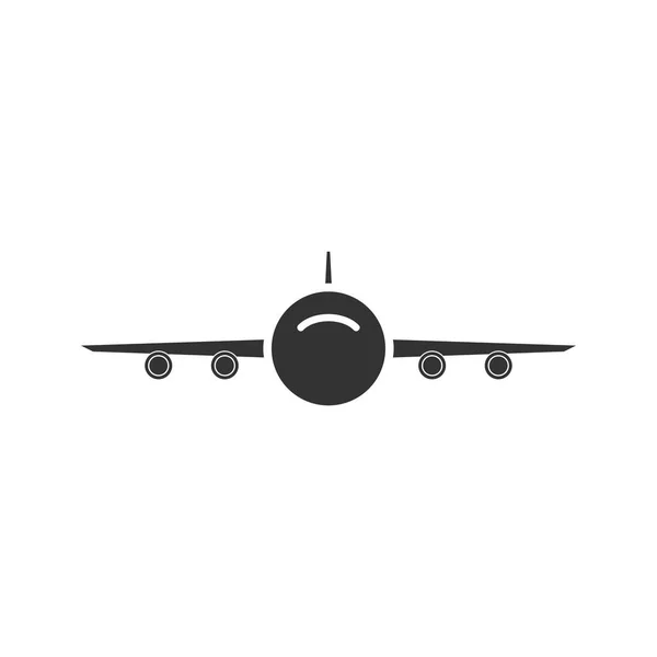 Aviones Icono Negro Plano Sobre Fondo Blanco — Vector de stock