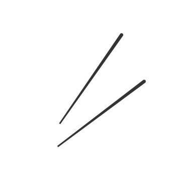 Yemek çubukları. Siyah simge düz beyaz arka plan üzerinde