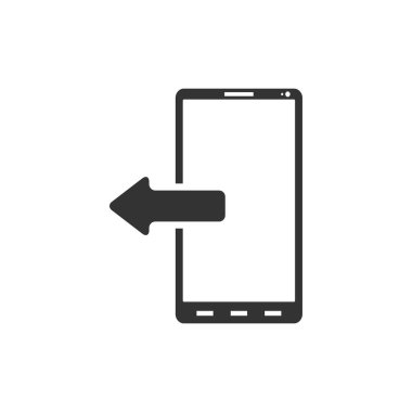 Outcoming aramalar. Siyah simge düz beyaz arka plan üzerinde