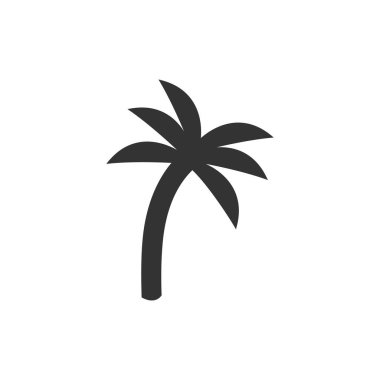Palm. Siyah simge düz beyaz arka plan üzerinde