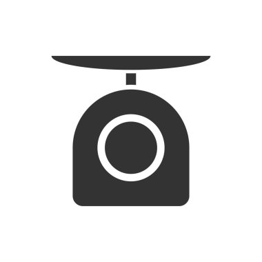 Ağırlık ölçek. Siyah simge düz beyaz arka plan üzerinde