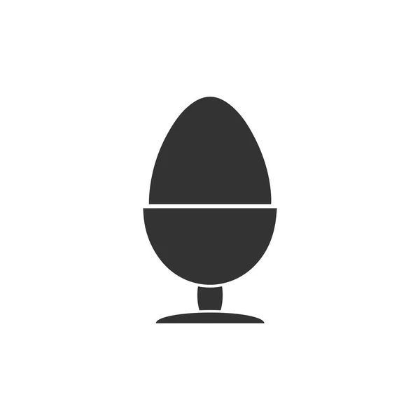 Αυγό Στο Περίπτερο Μαύρη Επίπεδη Εικόνα Άσπρο Φόντο — Διανυσματικό Αρχείο