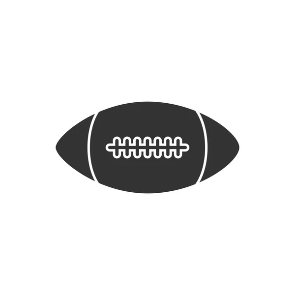 Balle Rugby Icône Noire Plat Sur Fond Blanc — Image vectorielle