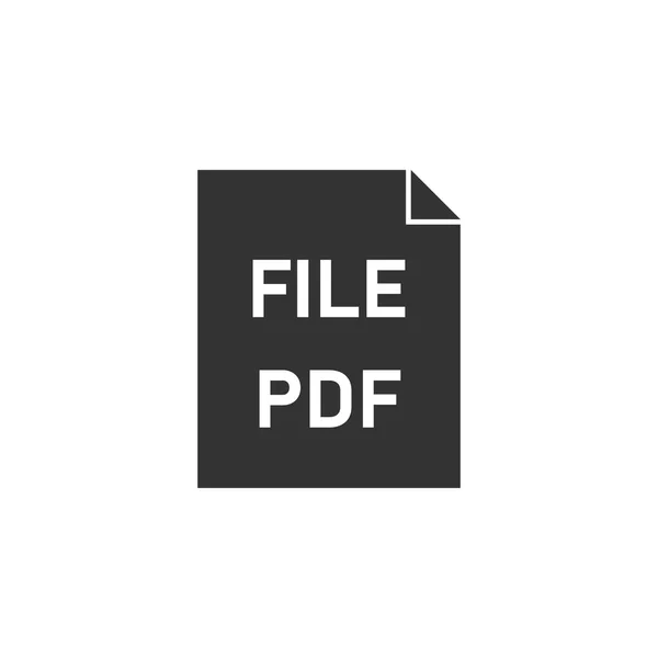 白い背景の上に平ら Pdf ブラック アイコン — ストックベクタ