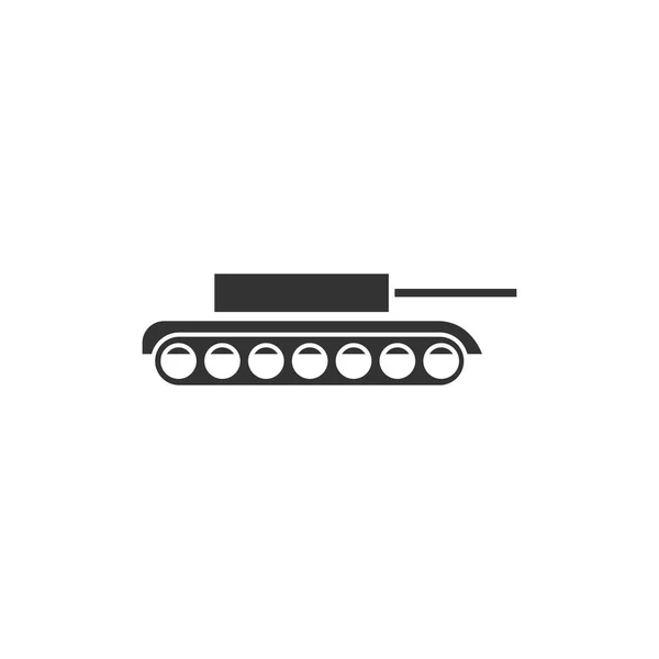 Tank Sort Ikon Flad Hvid Baggrund – Stock-vektor