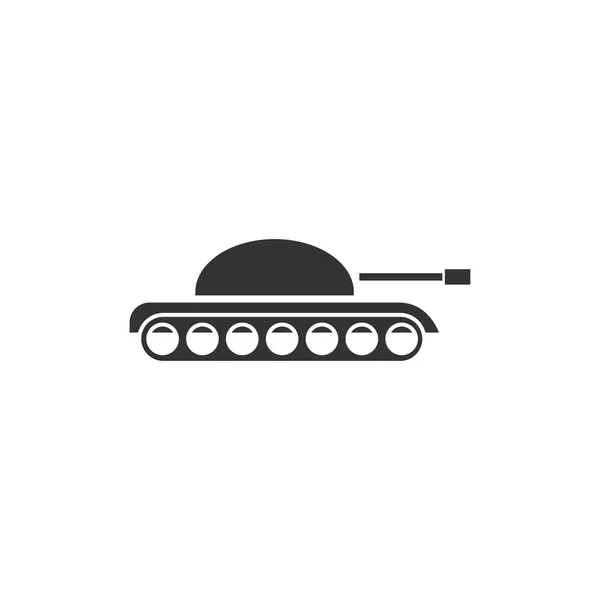 Ejército Tanques Icono Negro Plano Sobre Fondo Blanco — Archivo Imágenes Vectoriales