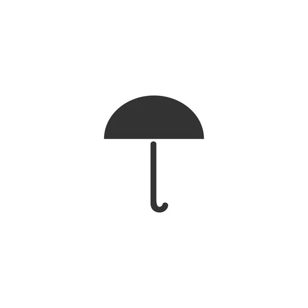 Deštník Černá Ikona Plochý Bílém Pozadí — Stockový vektor