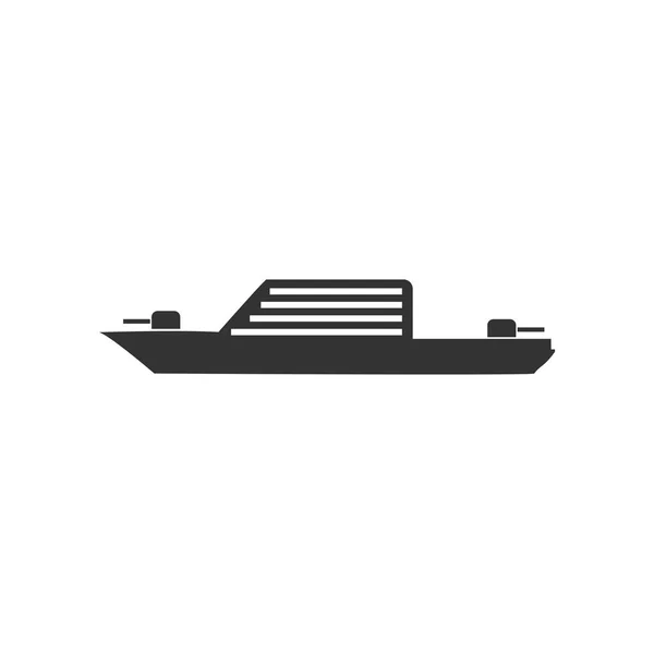 Válečná Loď Černá Ikona Plochý Bílém Pozadí — Stockový vektor