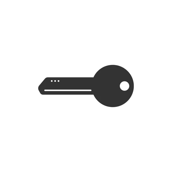 Schlüssel Schwarzes Symbol Flach Auf Weißem Hintergrund — Stockvektor