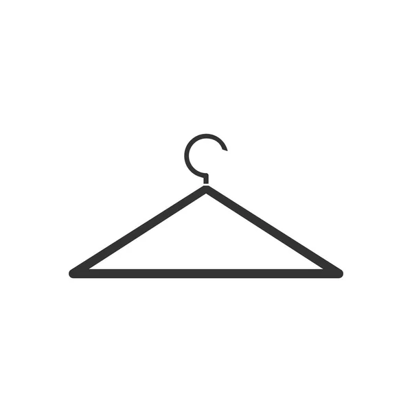 Hanger Black Icon Flat White Background — Stock Vector