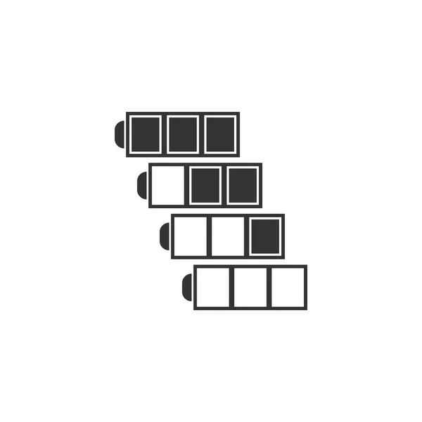Batterie Schwarzes Symbol Flach Auf Weißem Hintergrund — Stockvektor