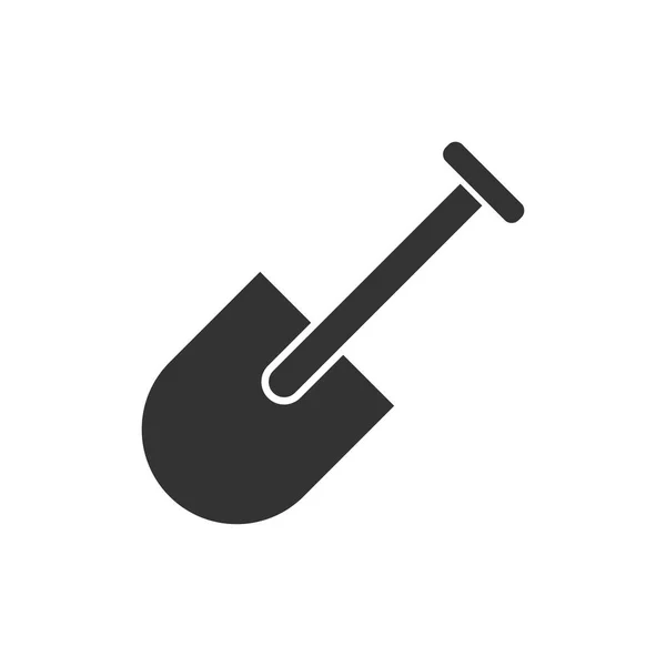 Mini Schaufel Schwarzes Symbol Flach Auf Weißem Hintergrund — Stockvektor