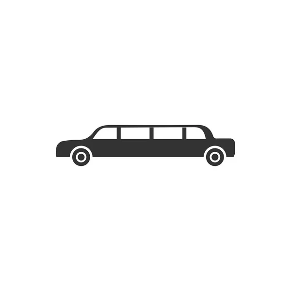 Limousine Black Icon Flat White Background — Stock Vector