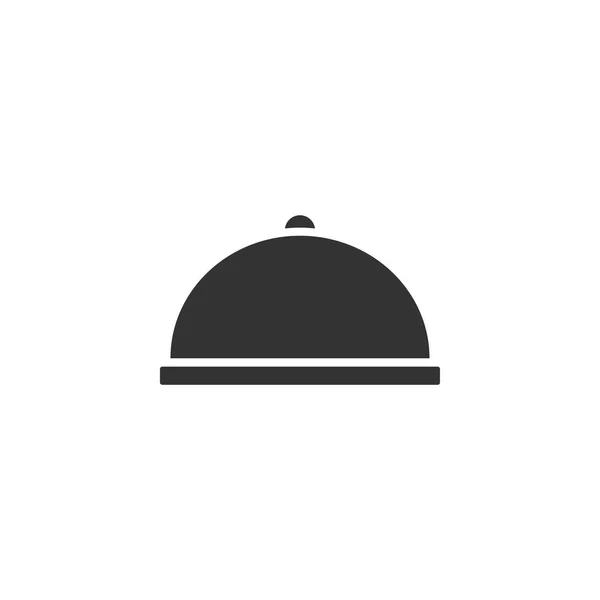 カバー食品 白い背景の黒いアイコン フラット — ストックベクタ