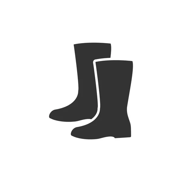 Waterdichte Schoenen Zwarte Pictogram Plat Witte Achtergrond — Stockvector