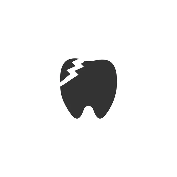 Zahnproblem Schwarzes Symbol Flach Auf Weißem Hintergrund — Stockvektor