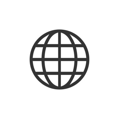 Dünya. Siyah simge düz beyaz arka plan üzerinde