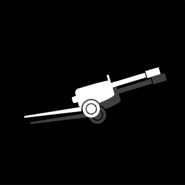 Obüs. Gölge beyaz daire basit simgesi