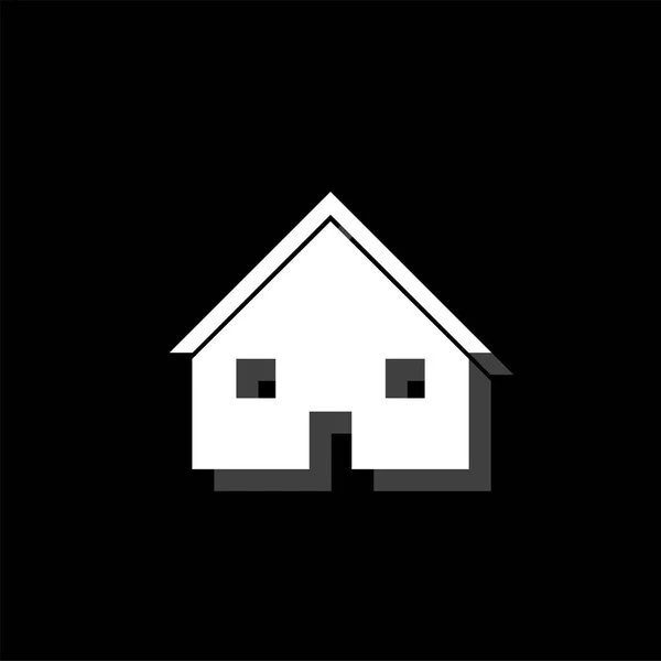 Huis Witte Vlakke Eenvoudige Pictogram Met Schaduw — Stockvector