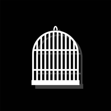 Kuş hücre. Gölge beyaz daire basit simgesi