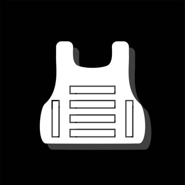 Can yeleği. Gölge beyaz daire basit simgesi