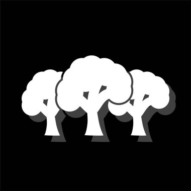 Orman. Gölge beyaz daire basit simgesi