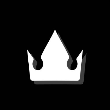 Taç. Gölge beyaz daire basit simgesi