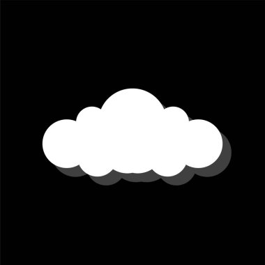 Bulut. Gölge beyaz daire basit simgesi