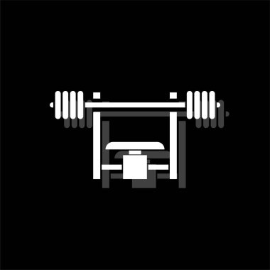 Bench Press karakeçi ile. Gölge beyaz daire basit simgesi