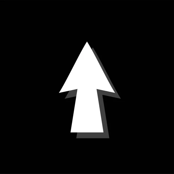 Arrow White Flat Simple Icon Shadow — Stock Vector