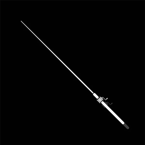 釣り竿 影のついた白いシンプルなフラット アイコン — ストックベクタ