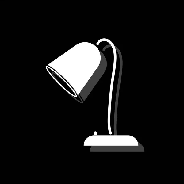 Lámpara Lectura Icono Simple Plano Blanco Con Sombra — Vector de stock