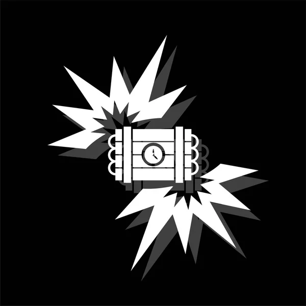Big Bang Flash Icône Simple Plate Blanche Avec Ombre — Image vectorielle