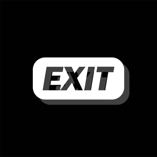 Exit White Flat Simple Icon Shadow — Stock Vector