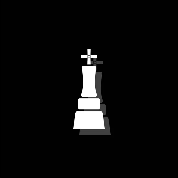 Шаховий Король Біла Плоска Проста Іконка Тіні — стоковий вектор