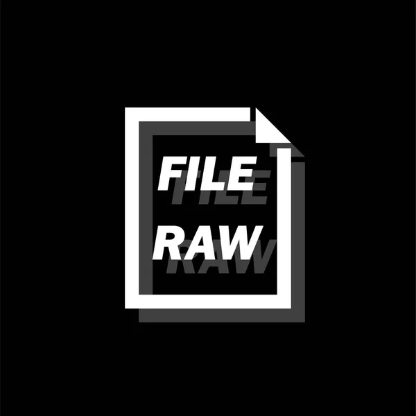 Raw ファイル 影のついた白いシンプルなフラット アイコン — ストックベクタ