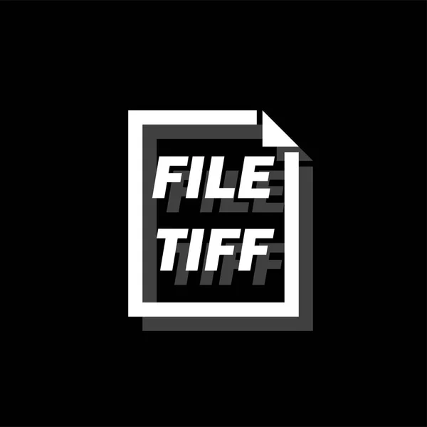 Tiff ファイルです 影のついた白いシンプルなフラット アイコン — ストックベクタ