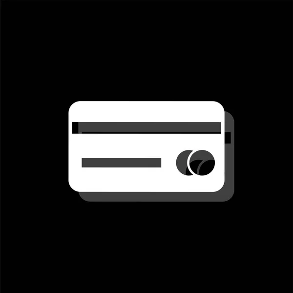 Credit Card Witte Vlakke Eenvoudige Pictogram Met Schaduw — Stockvector