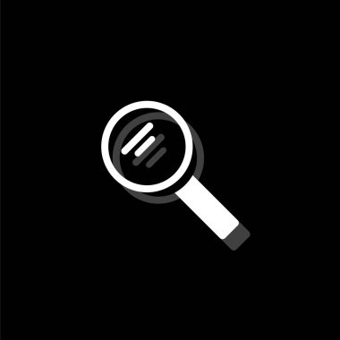 Büyüteç Camı. Gölge beyaz daire basit simgesi