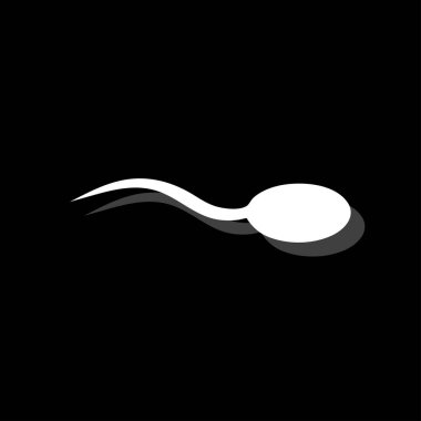 Sperm. Gölge beyaz daire basit simgesi