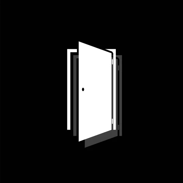 Puerta Icono Simple Plano Blanco Con Sombra — Archivo Imágenes Vectoriales