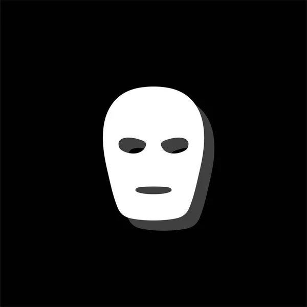 Máscara Icono Simple Plano Blanco Con Sombra — Archivo Imágenes Vectoriales