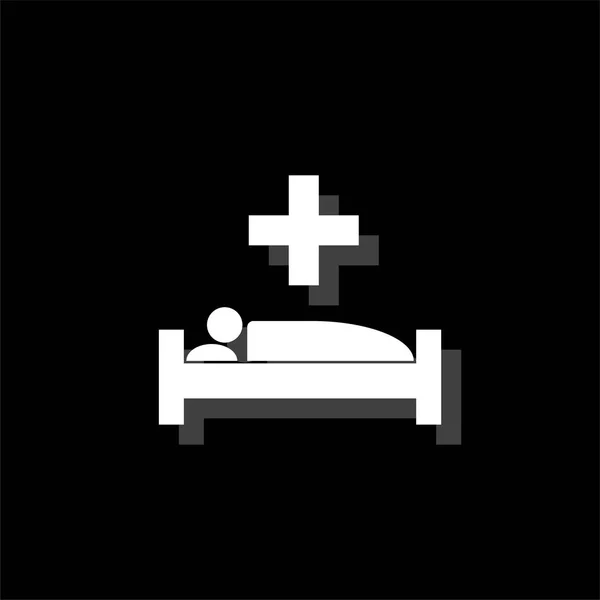 Hospital Icono Simple Plano Blanco Con Sombra — Vector de stock